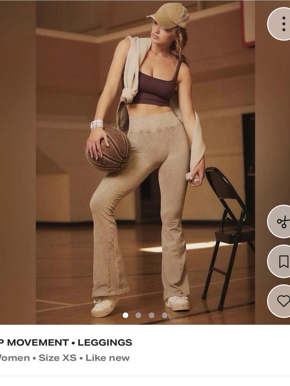 Free People Flare-Leg High Waist Leggings in Taupe
